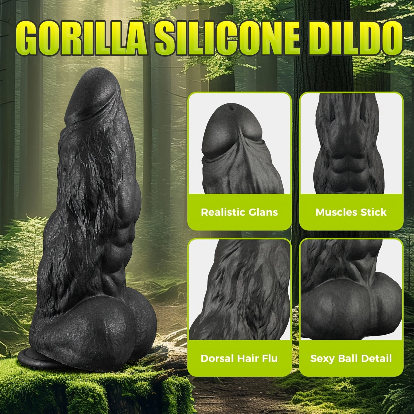Gorilla 11.02inch XL Girth Animal Dildo Silicone Trainer