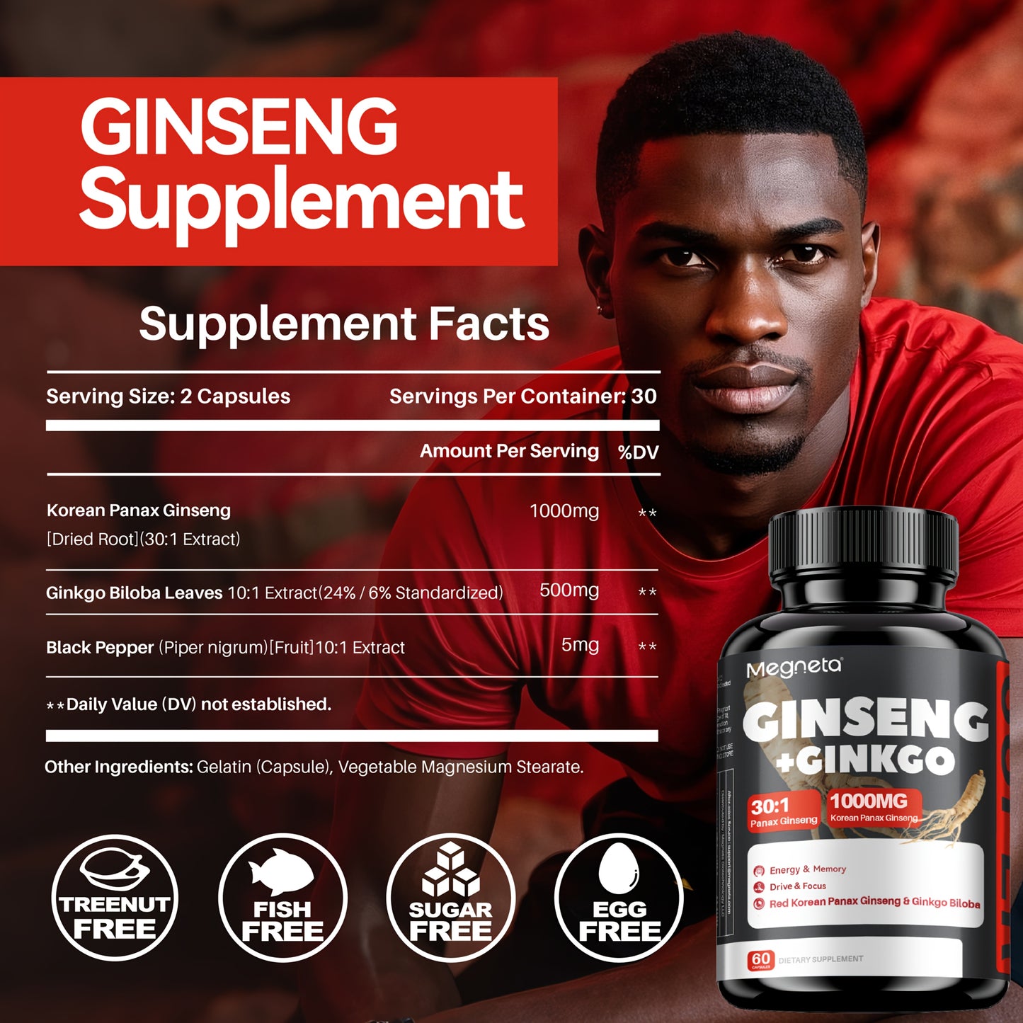 Megneta HYPER Korean Red Ginseng Supplement for Men