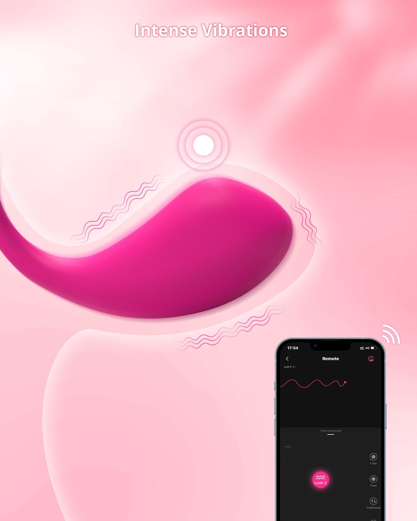 LOVENSE Lush 2 Remote Vibrator with App, Long Distance Remote Controlled G-spot Stimulator Egg Vibrators Bluetooth Adult Sex Toys & Games Powerful Vibrations for Women Couples Discreet Pleasure