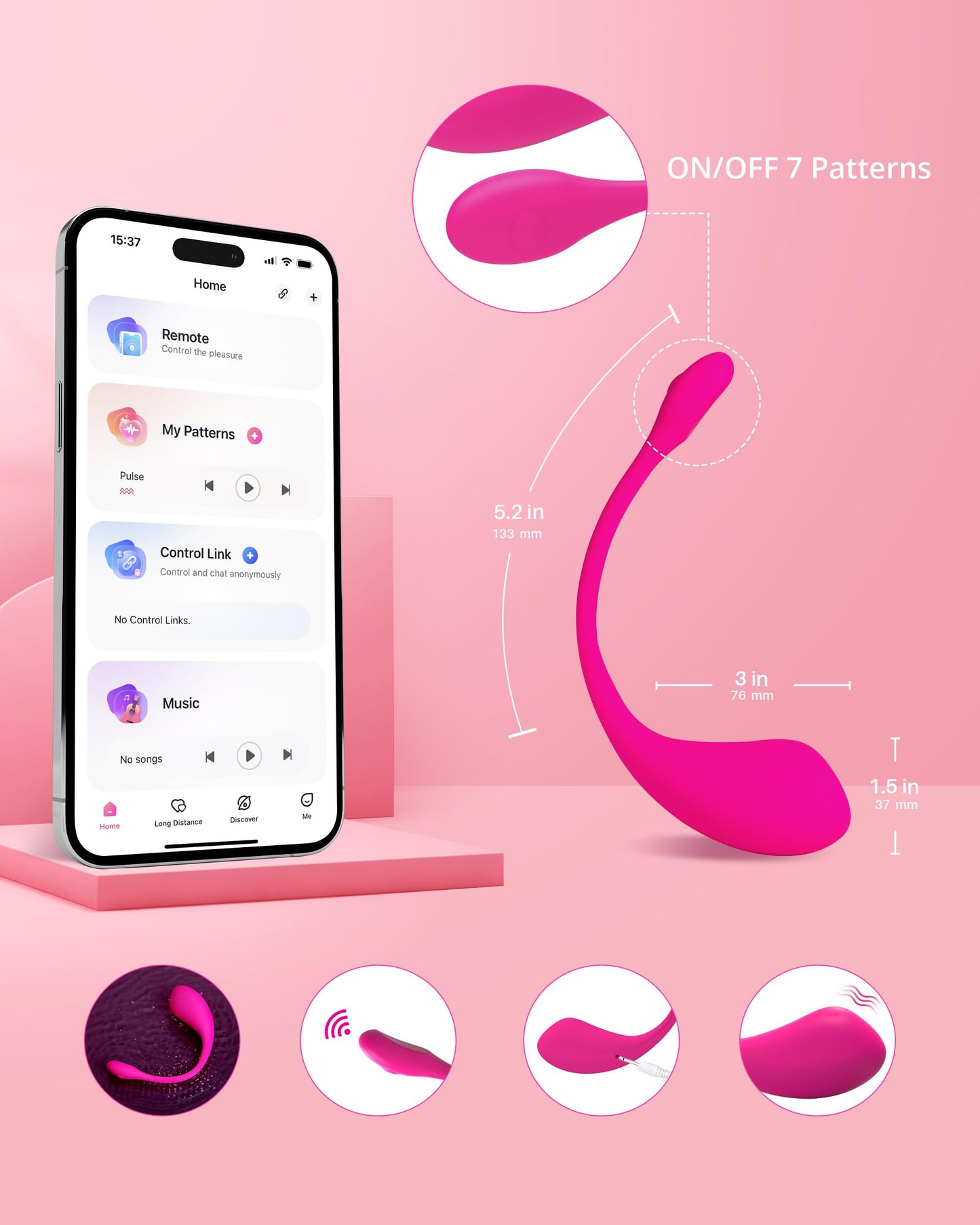LOVENSE Lush 2 Remote Vibrator with App, Long Distance Remote Controlled G-spot Stimulator Egg Vibrators Bluetooth Adult Sex Toys & Games Powerful Vibrations for Women Couples Discreet Pleasure