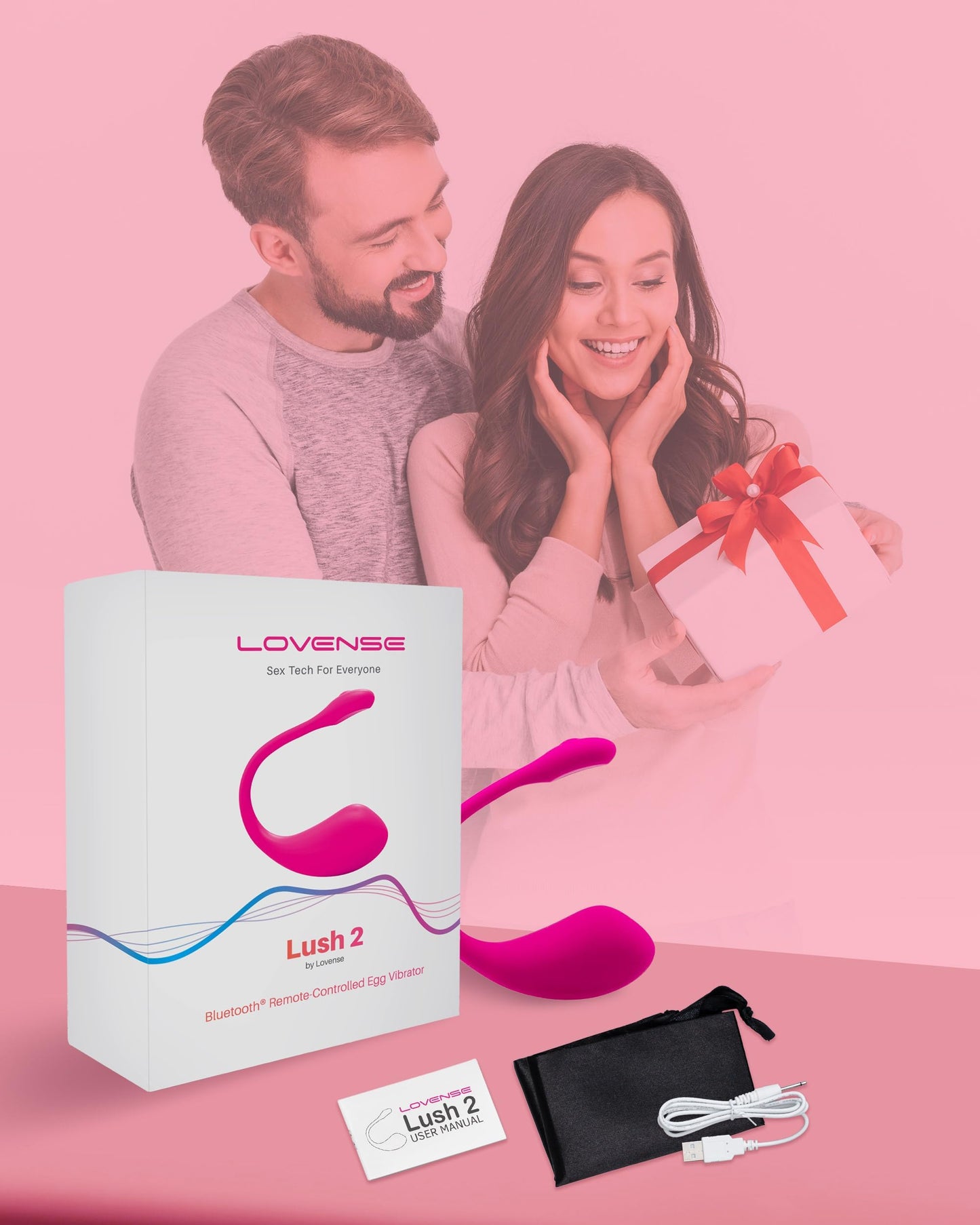 LOVENSE Lush 2 Remote Vibrator with App, Long Distance Remote Controlled G-spot Stimulator Egg Vibrators Bluetooth Adult Sex Toys & Games Powerful Vibrations for Women Couples Discreet Pleasure