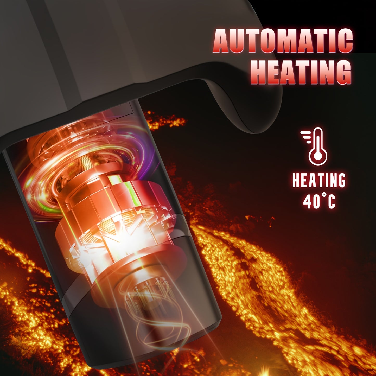 Hands Free Heated Masturbator with 10 Thrusting & 10 Vibrating Modes & Gamepad Design