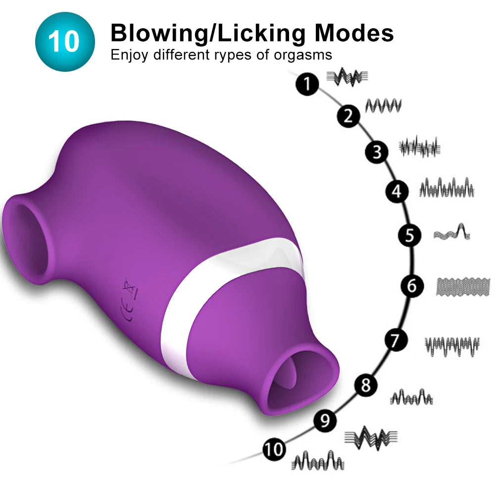 2 in 1 Tongue Clit Sucker Vibrator Female for Women G-Spot Sucking