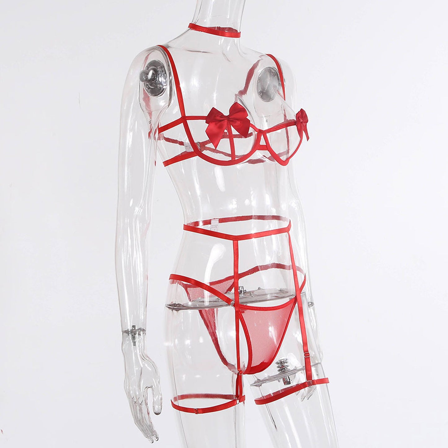 Women Sexy Lingerie Set Bowknot Bralette Adjustable Straps