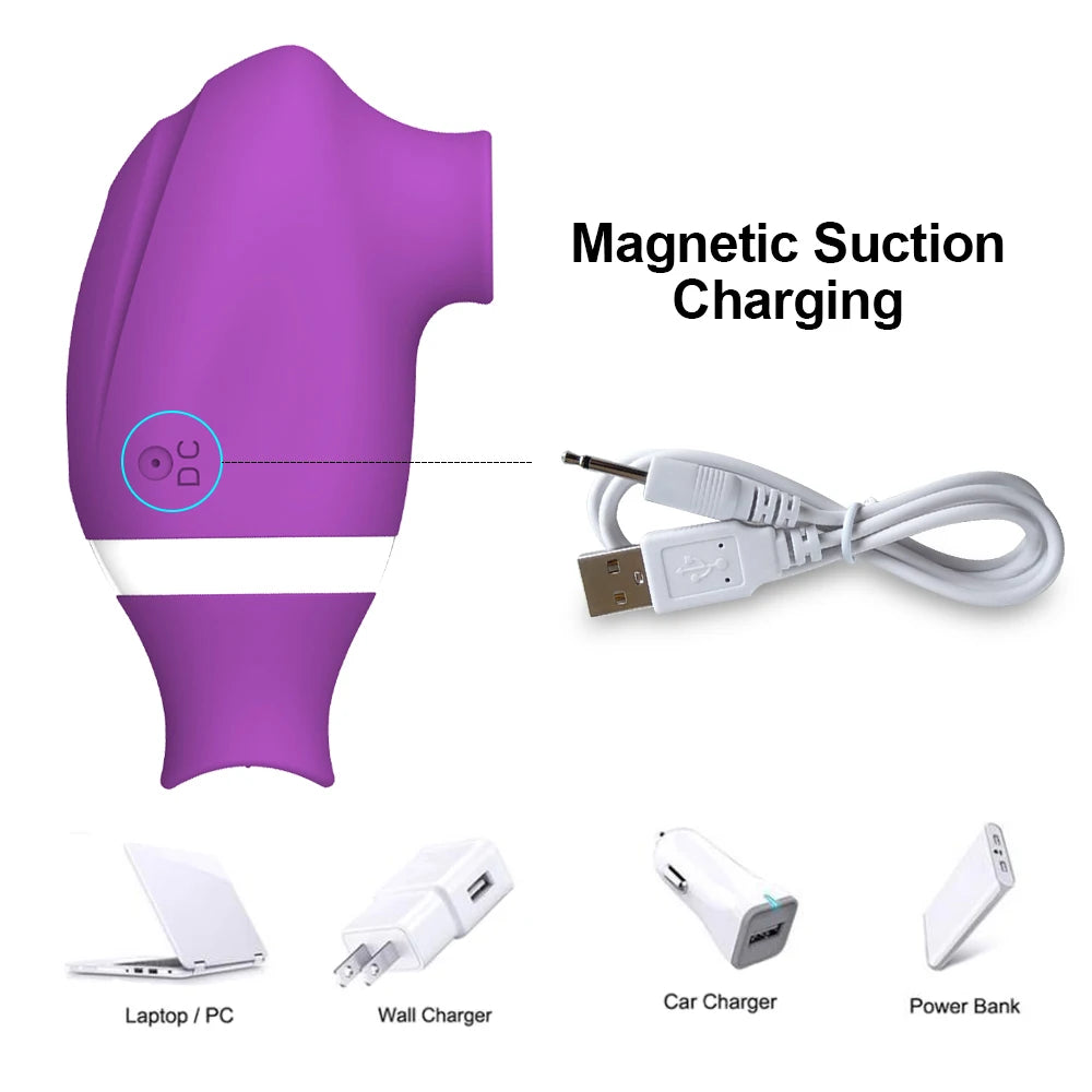 2 in 1 Tongue Clit Sucker Vibrator Female for Women G-Spot Sucking