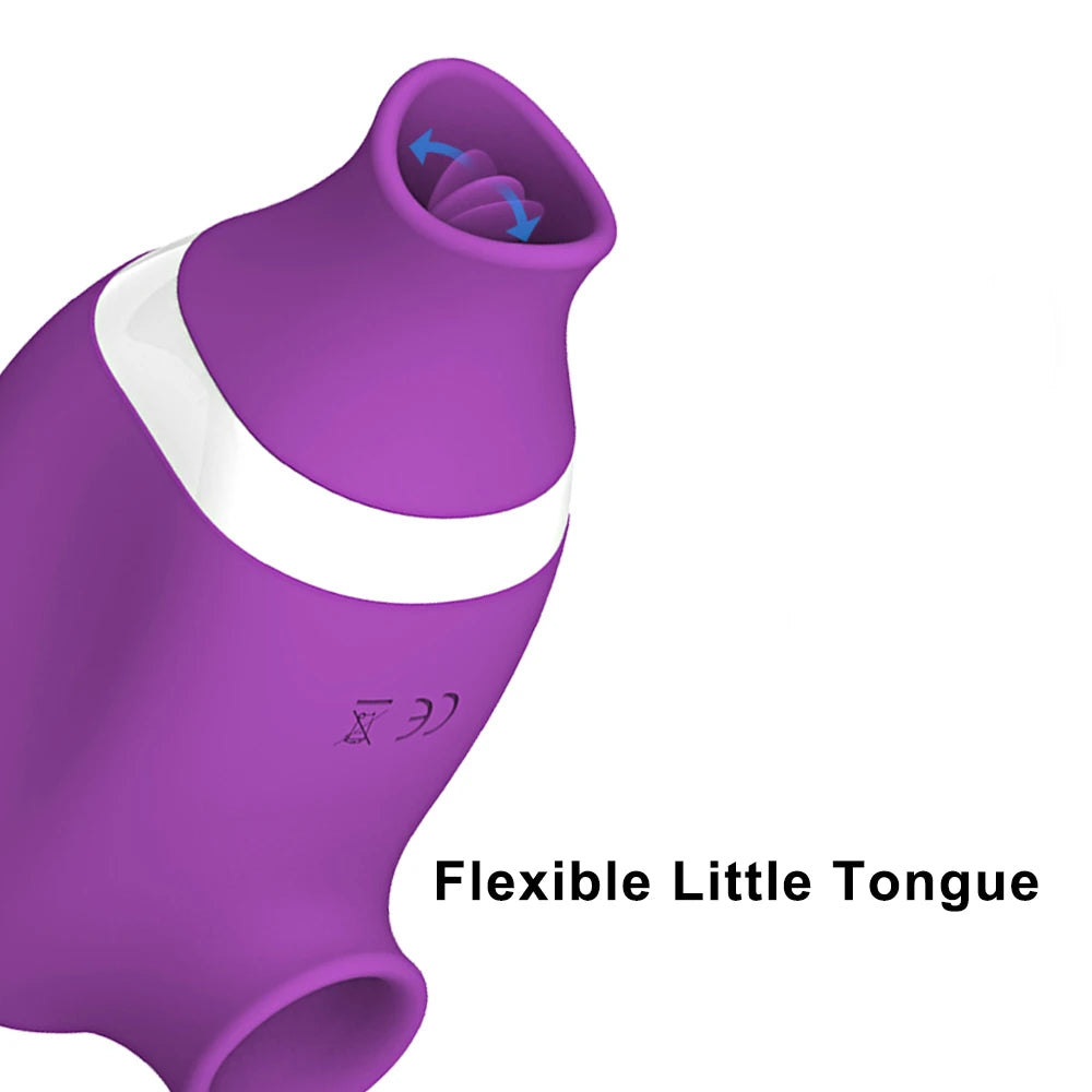 2 in 1 Tongue Clit Sucker Vibrator Female for Women G-Spot Sucking