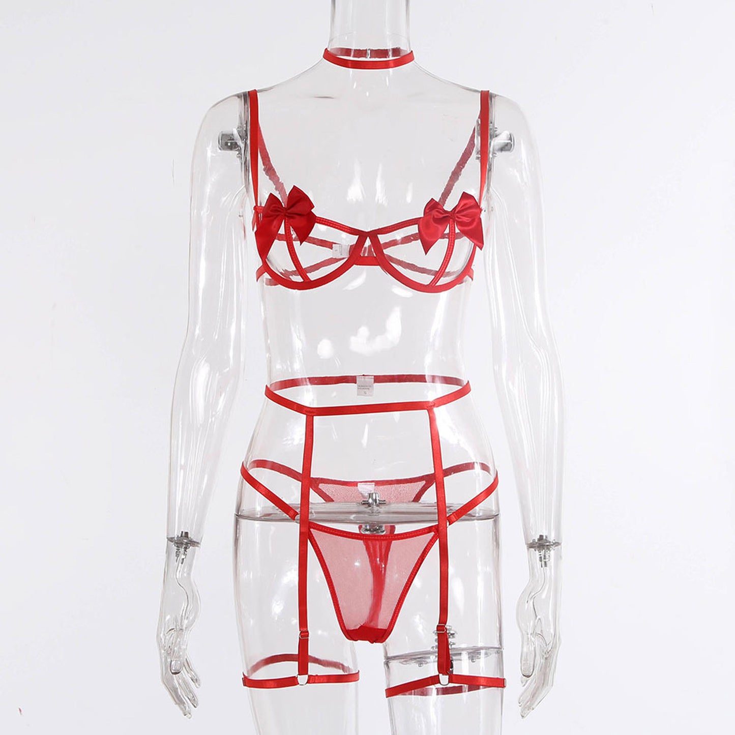 Women Sexy Lingerie Set Bowknot Bralette Adjustable Straps