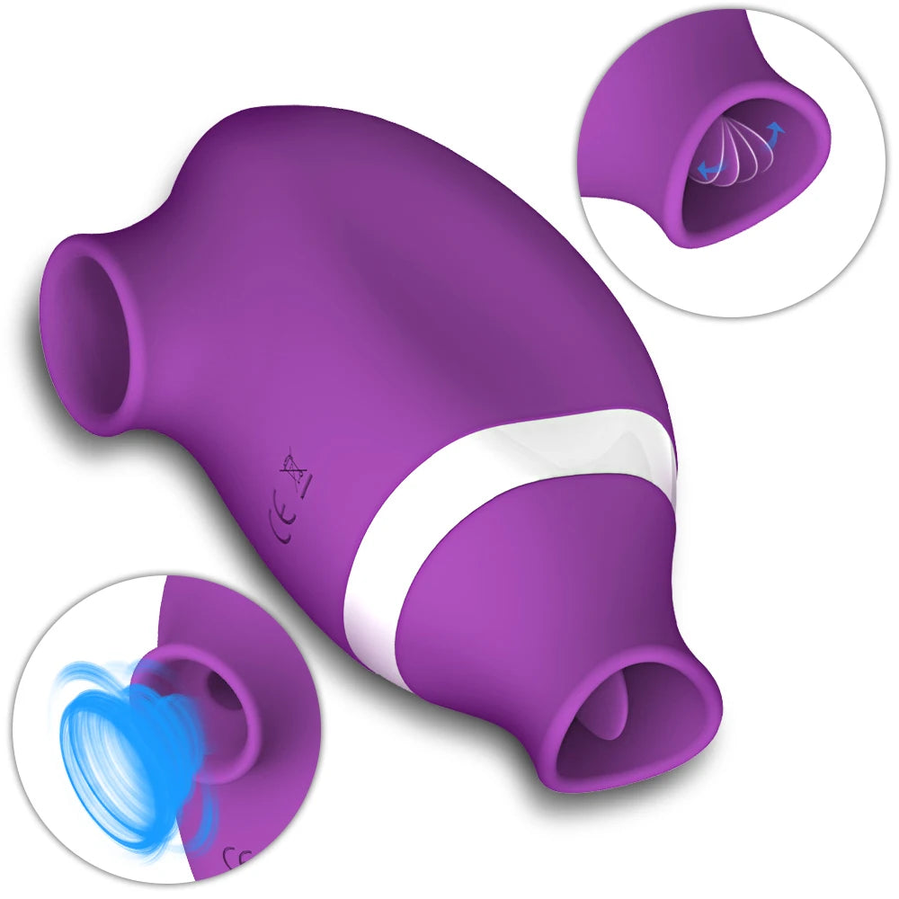 2 in 1 Tongue Clit Sucker Vibrator Female for Women G-Spot Sucking