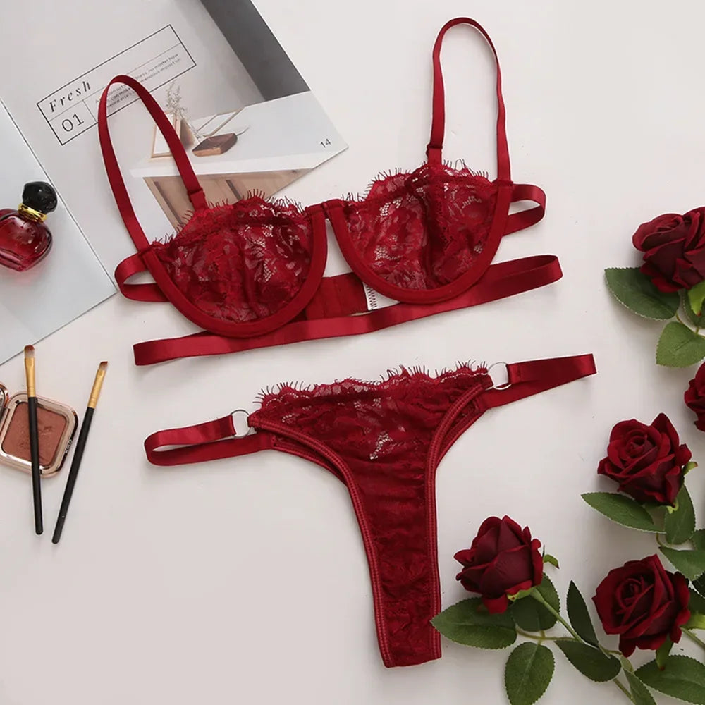 Sexy Lingerie Woman Lace Transparent Underwear Fairy Embroidery
