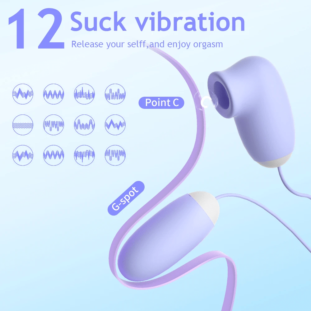 Magical Sucking Vibrating Egg Massager 24 Mode Clitoral Nipple Sucker