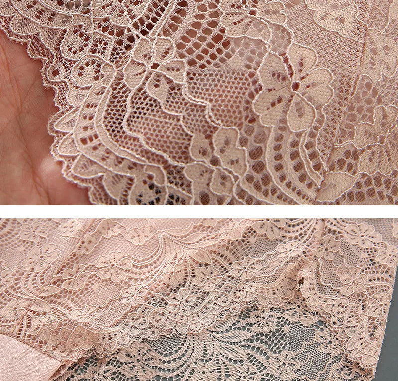 S-4XL Plus Size 3Pcs Lace Panties for Women Underwear