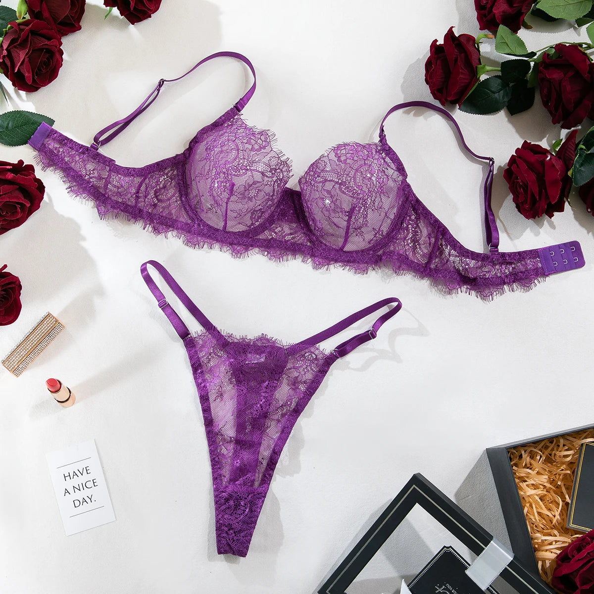 Krasapt New Ultra-thin Lace Soft Breathable Underwire Bra