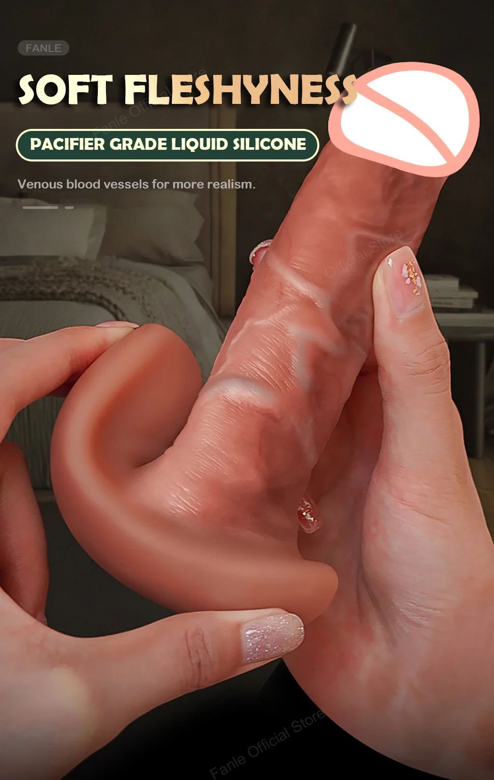 Remote Control Thrusting Real Silicone Dildo Vibrators