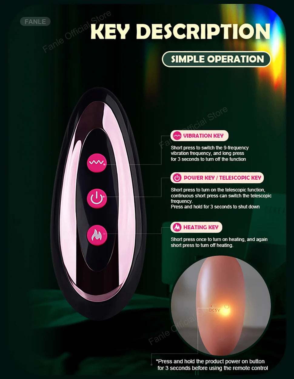 Remote Control Thrusting Real Silicone Dildo Vibrators