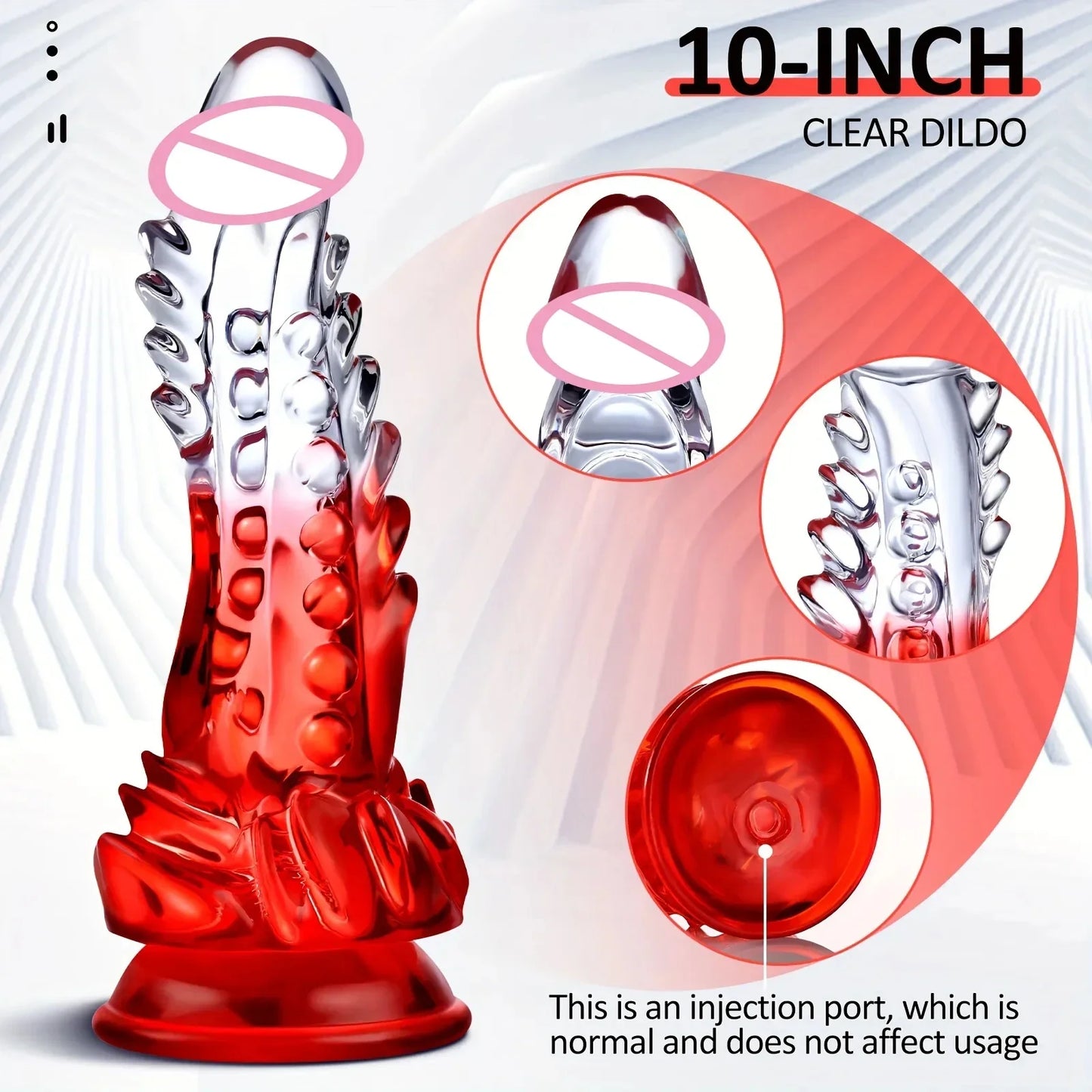 Clear Realistic G-spot Monster Dildo with Suction Cup