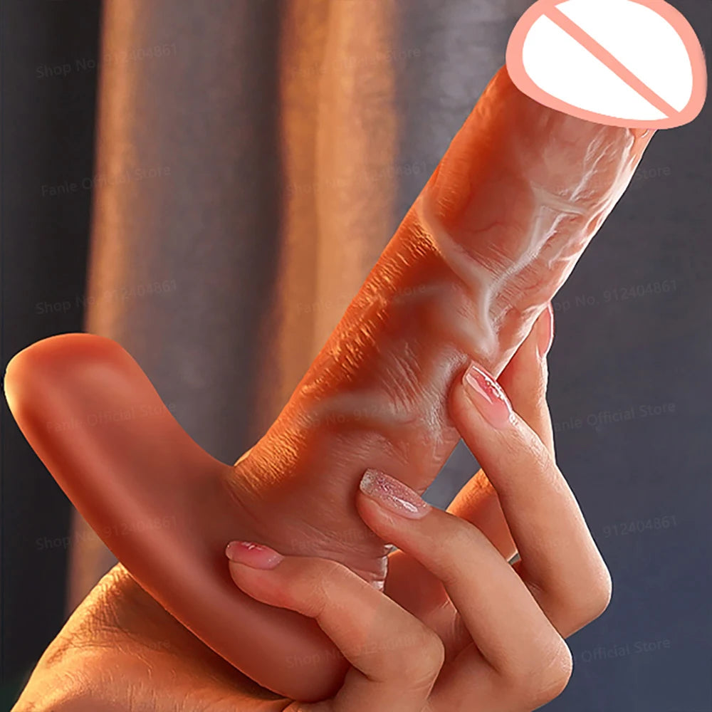 Remote Control Thrusting Real Silicone Dildo Vibrators