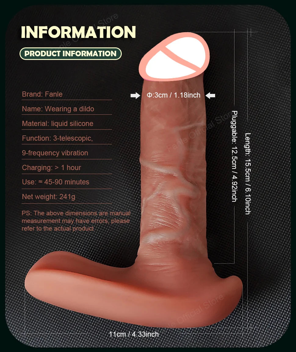 Remote Control Thrusting Real Silicone Dildo Vibrators