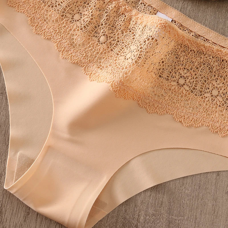 BZEL Lace Women's Panties Sweet Flowers Underwear Silk