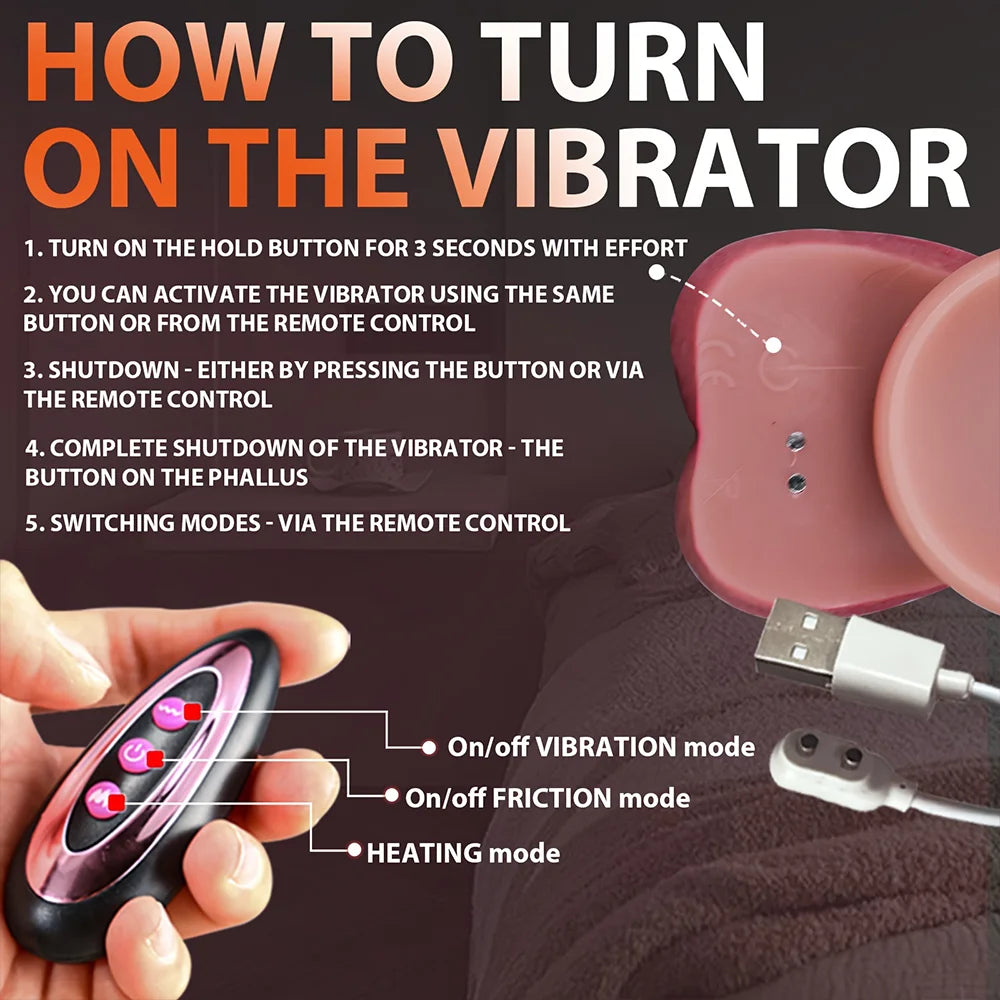 Realistic Thrust Dildo Tongue Licking Remote Control Vibrator