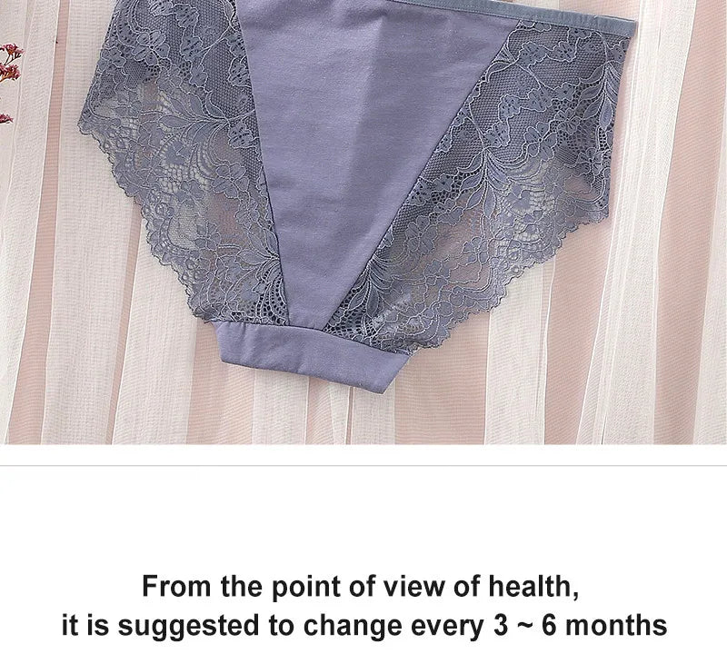 S-4XL Plus Size 3Pcs Lace Panties for Women Underwear