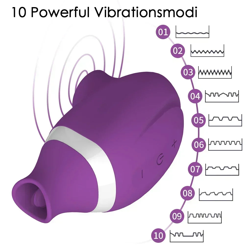 2 in 1 Tongue Clit Sucker Vibrator Female for Women G-Spot Sucking