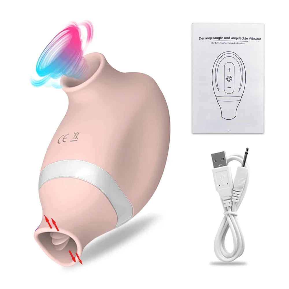 2 in 1 Tongue Clit Sucker Vibrator Female for Women G-Spot Sucking