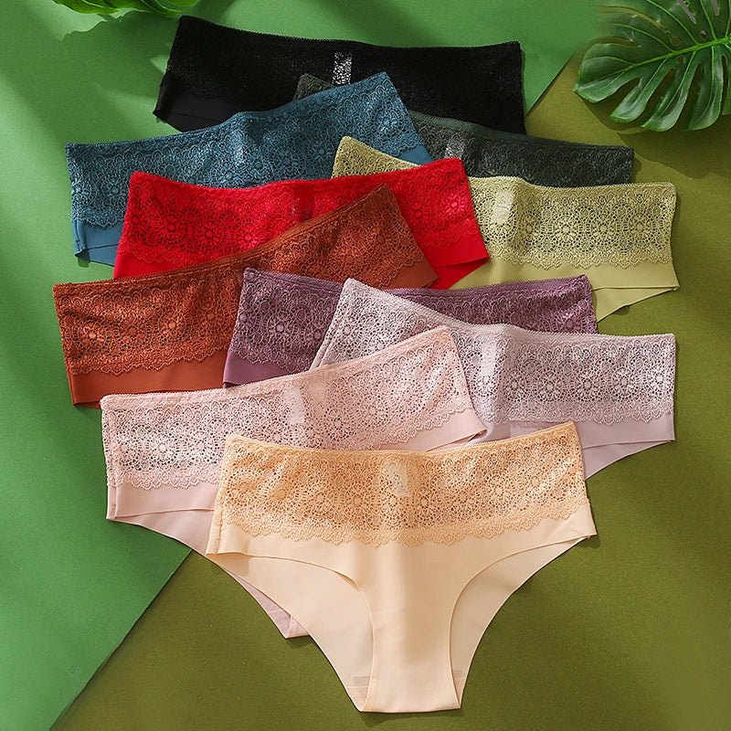 BZEL Lace Women's Panties Sweet Flowers Underwear Silk