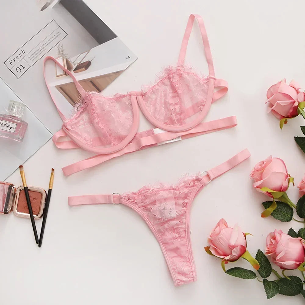 Sexy Lingerie Woman Lace Transparent Underwear Fairy Embroidery