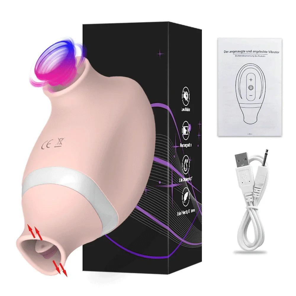 2 in 1 Tongue Clit Sucker Vibrator Female for Women G-Spot Sucking