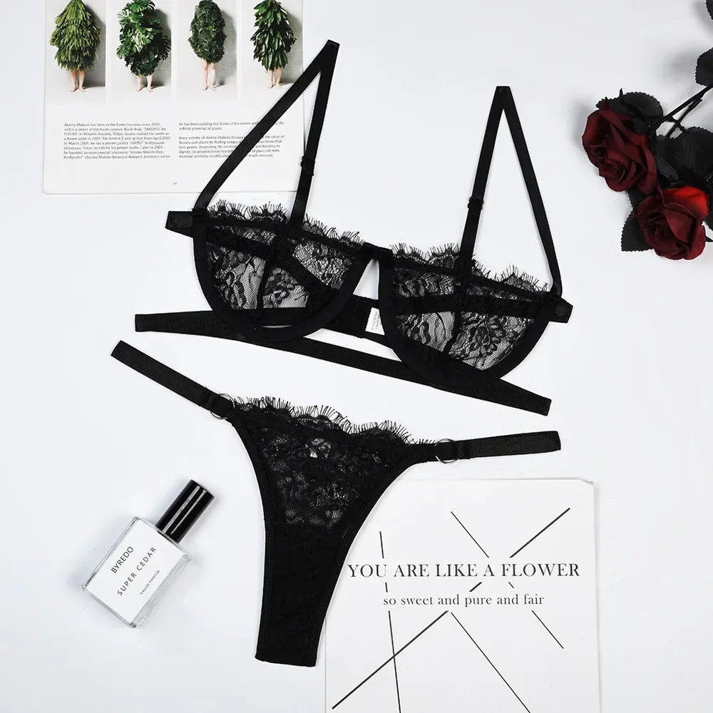 Sexy Lingerie Woman Lace Transparent Underwear Fairy Embroidery
