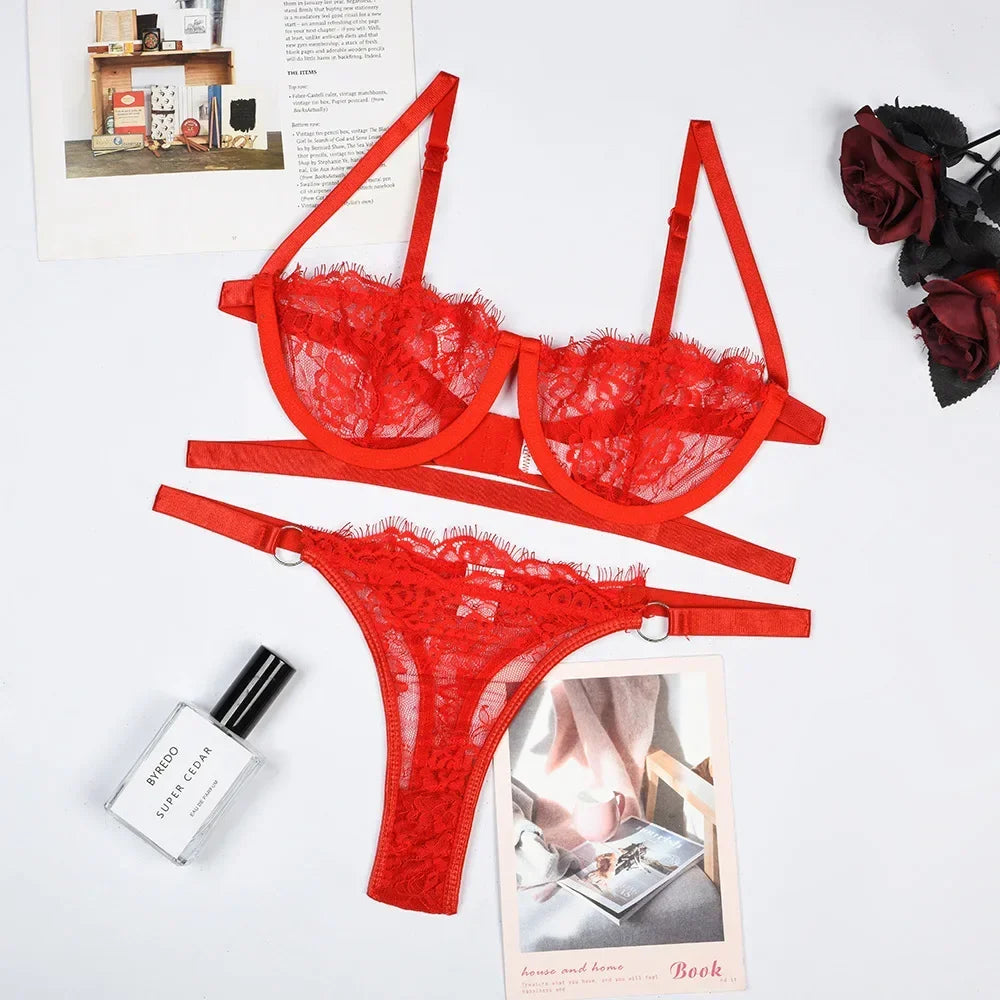 Sexy Lingerie Woman Lace Transparent Underwear Fairy Embroidery