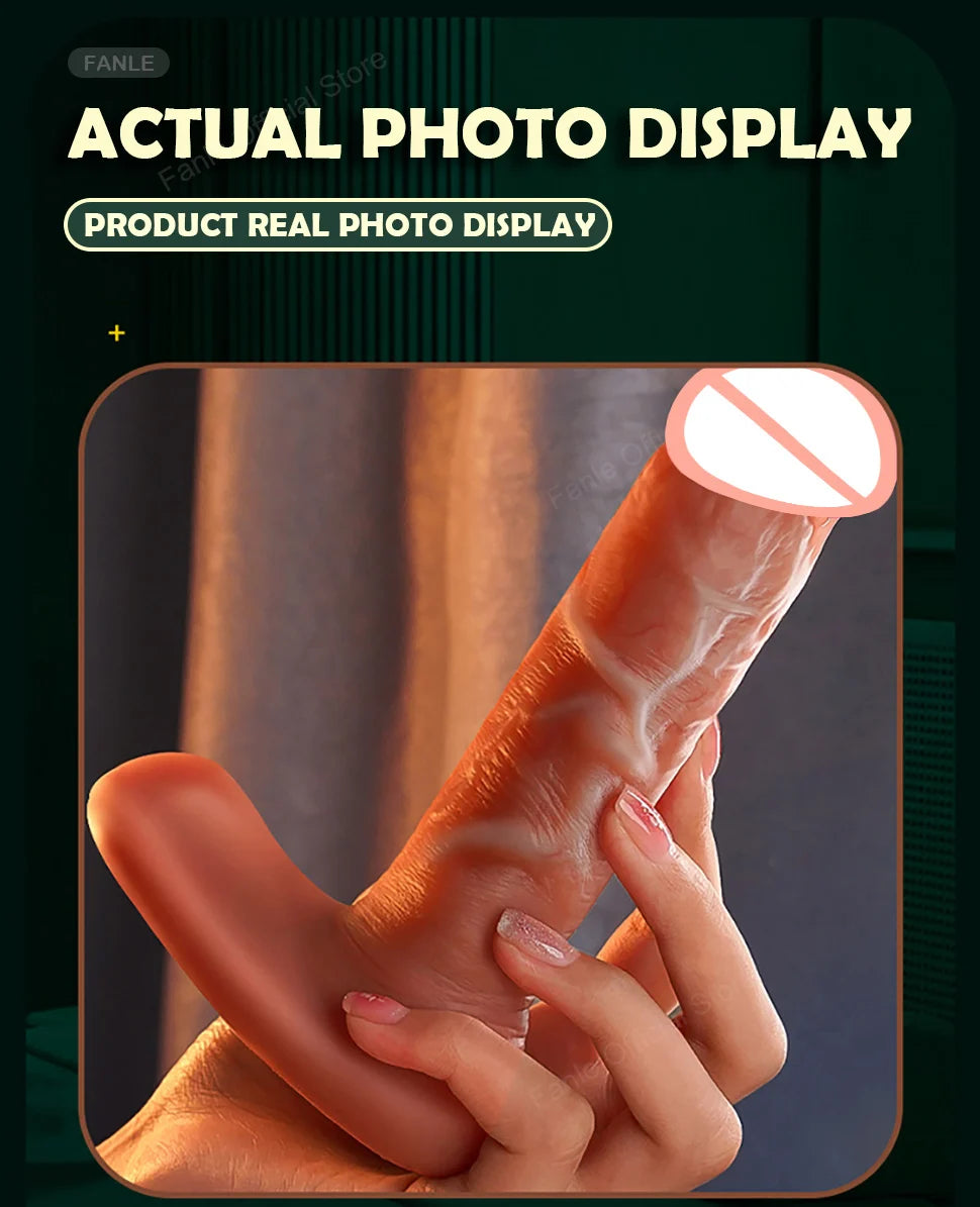 Remote Control Thrusting Real Silicone Dildo Vibrators
