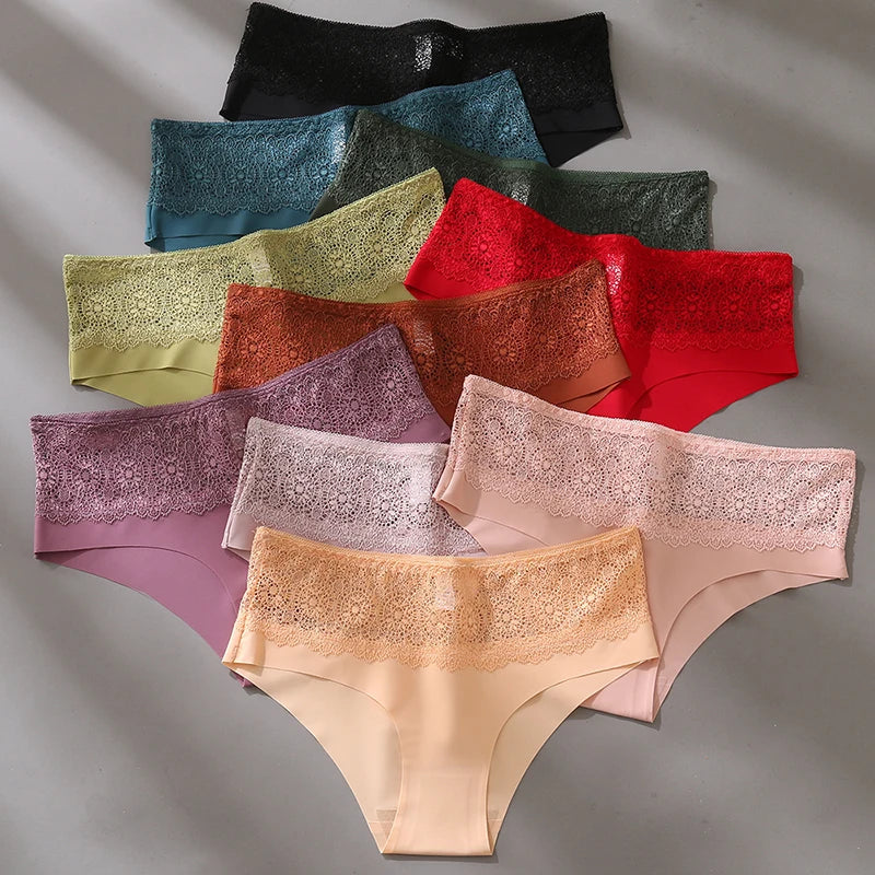 BZEL Lace Women's Panties Sweet Flowers Underwear Silk