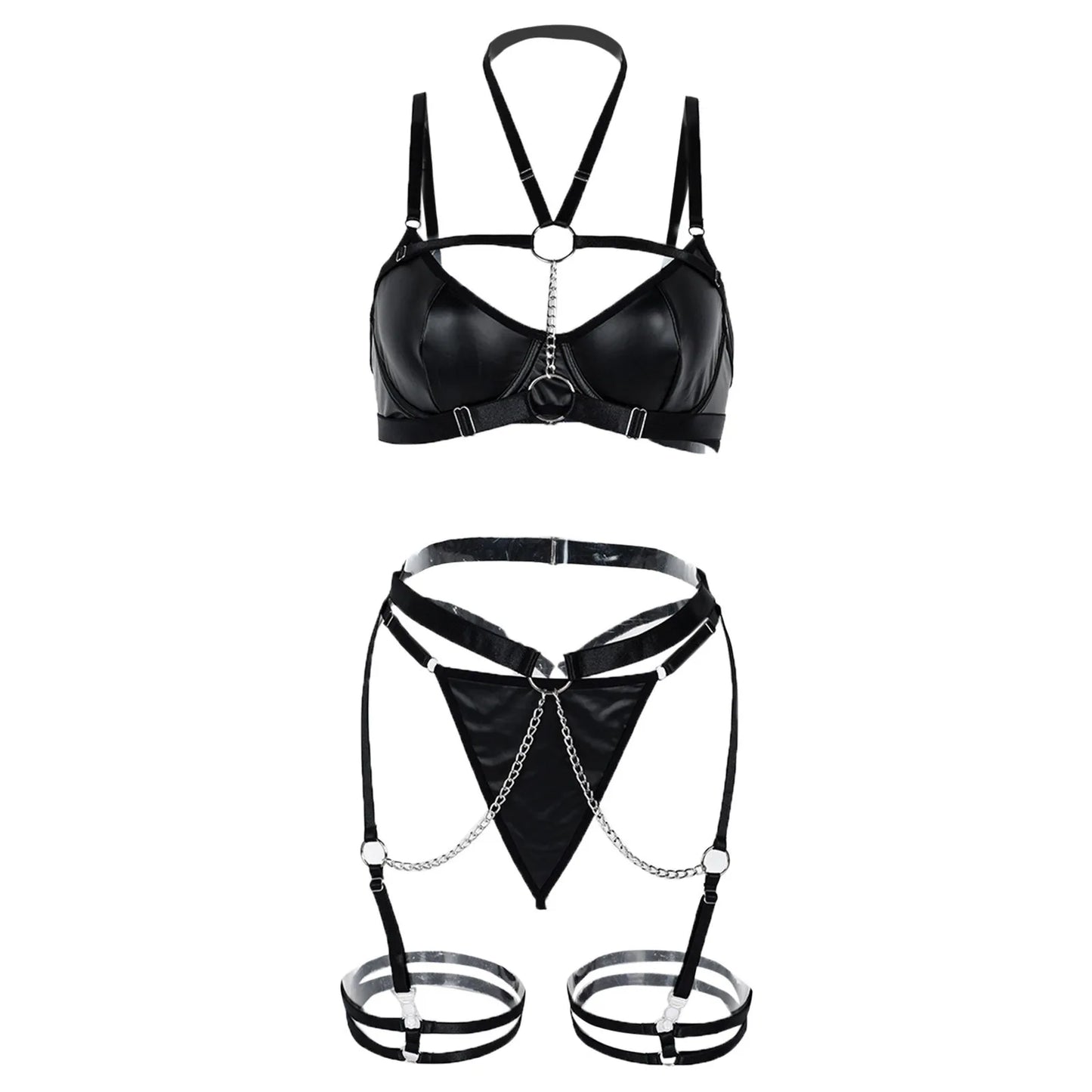 Three Piece Neck Waist Seal Chain Underwear