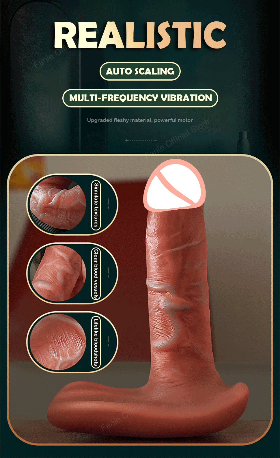 Remote Control Thrusting Real Silicone Dildo Vibrators