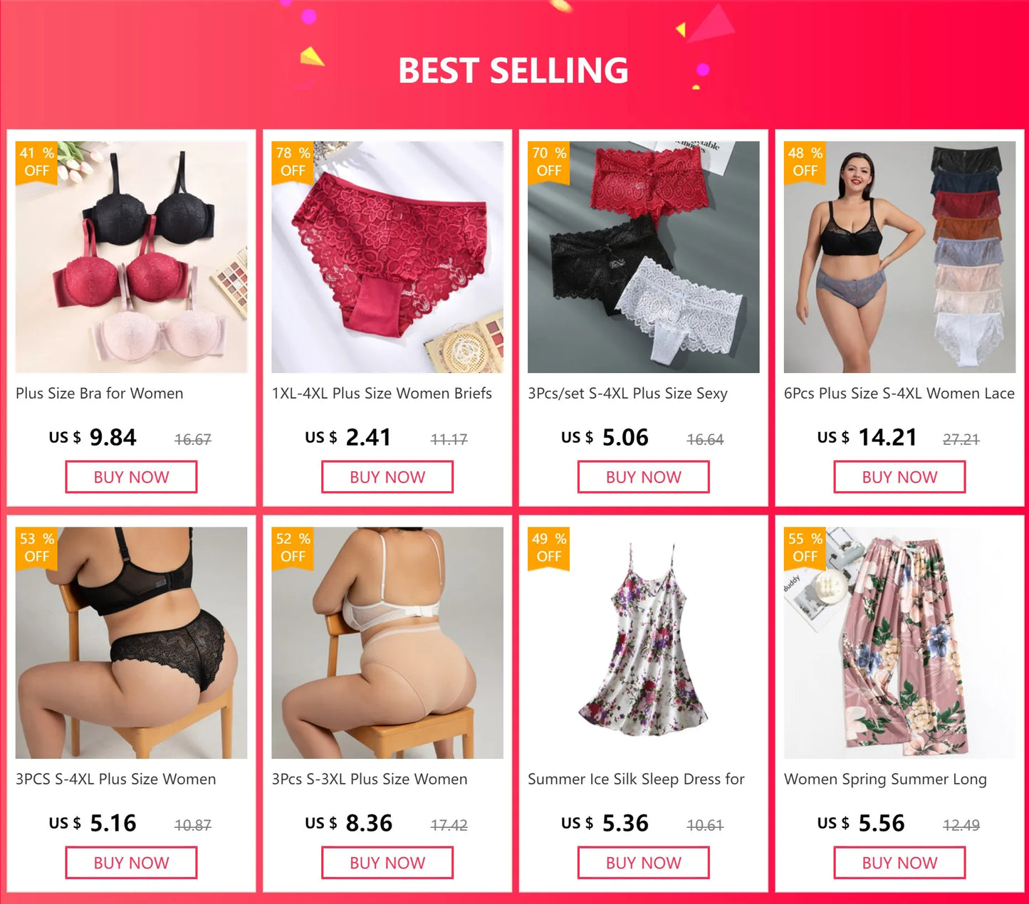 S-4XL Plus Size 3Pcs Lace Panties for Women Underwear