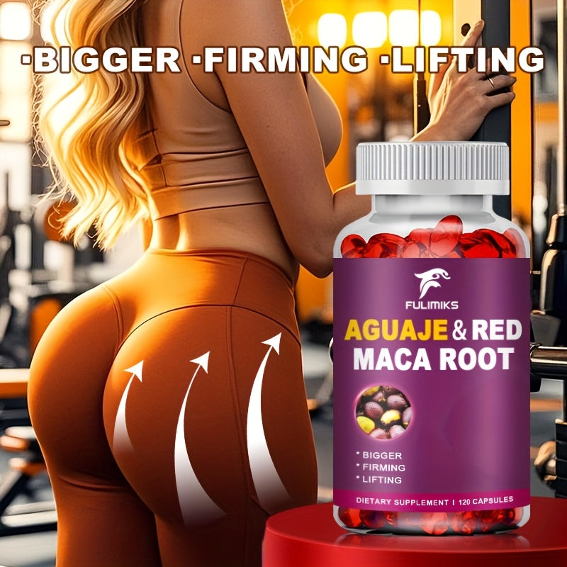 Aguaje Supplement Red Maca Root Extract Capsules Enhances Curves, Firms, Sculpting - 120 Сapsules