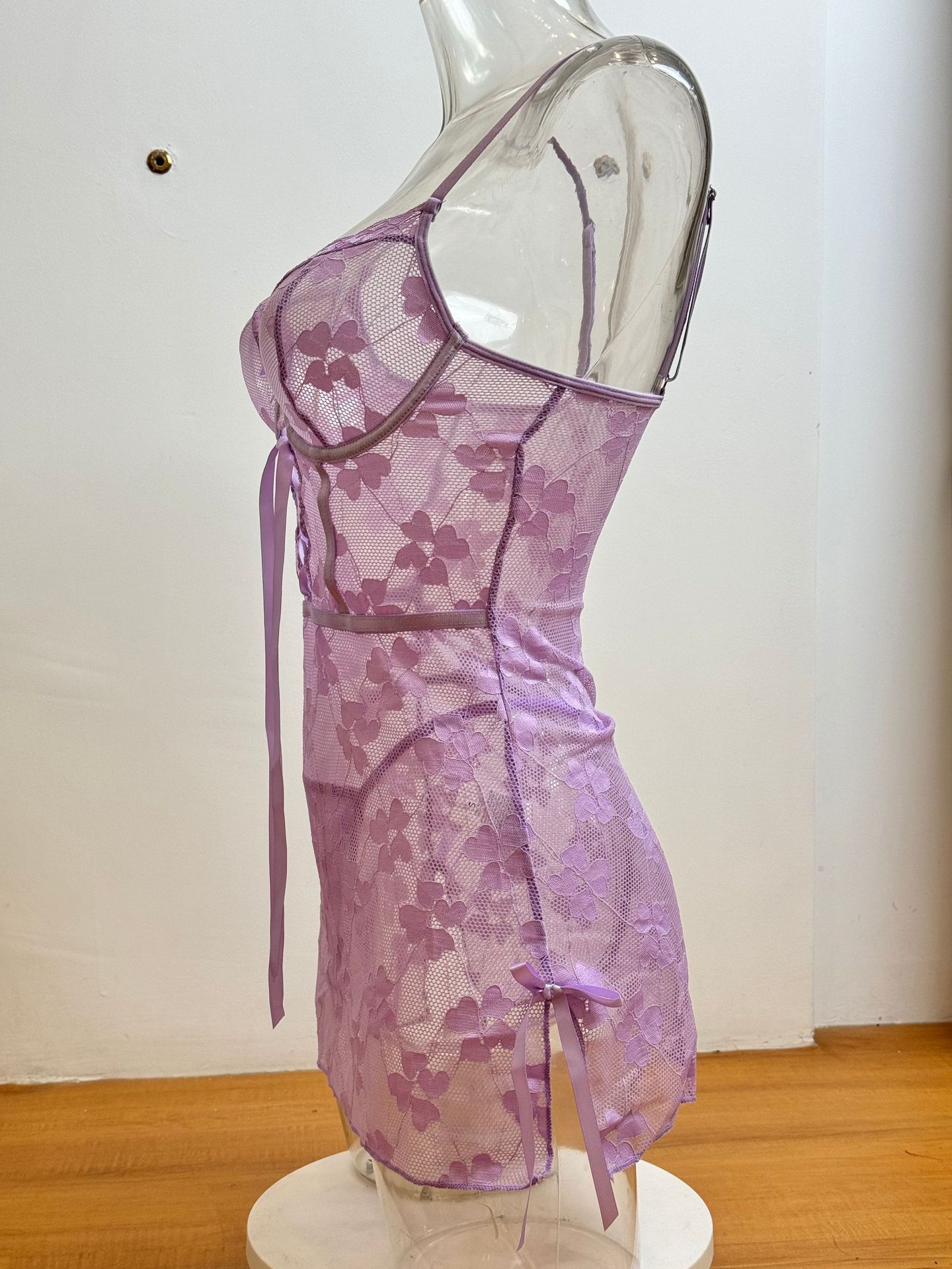 See-through Lace Sling Ultra Short One-piece Sexy Lingerie