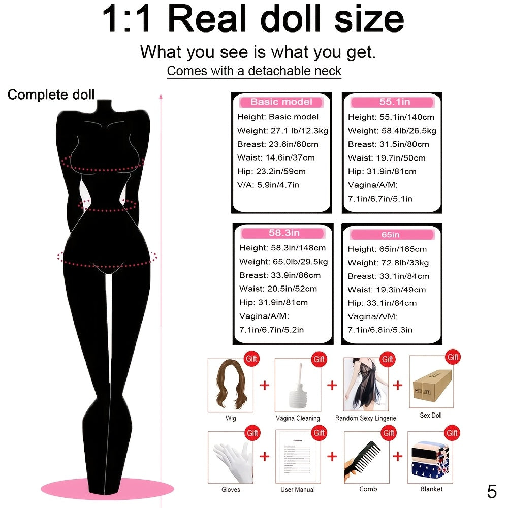 65in/72.8lb Complete Big Breast Sexy Body Sex Doll