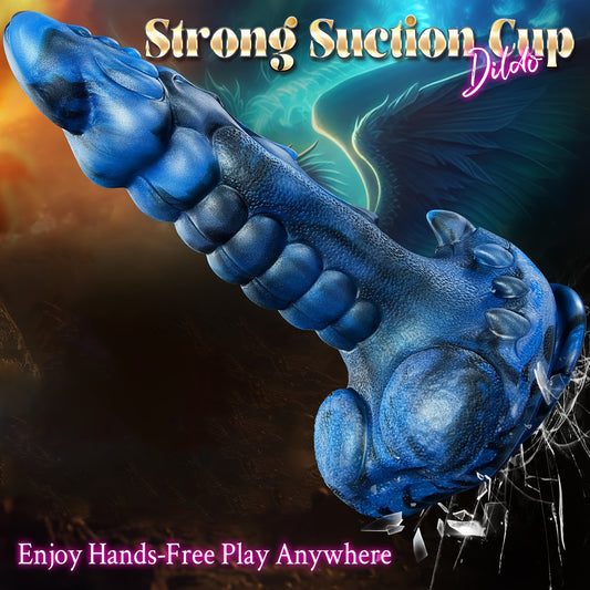 5 IN1 Fantasy Monster 9.5" Dildo with 8 Thrusting & Vibrations