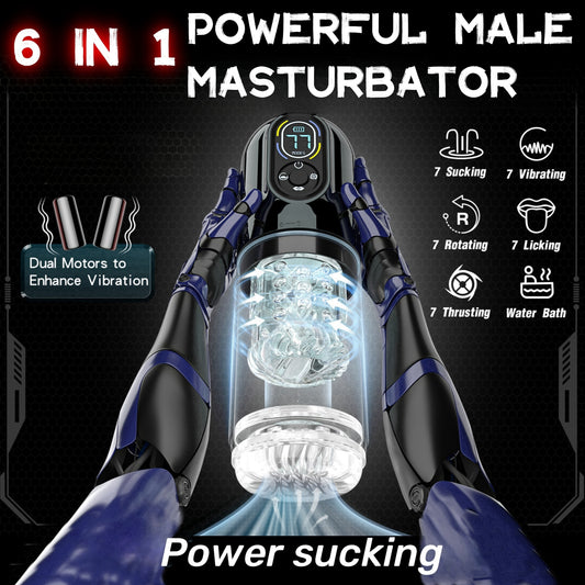 6-in-1 Powerful Male Masturbator with Dual Motors