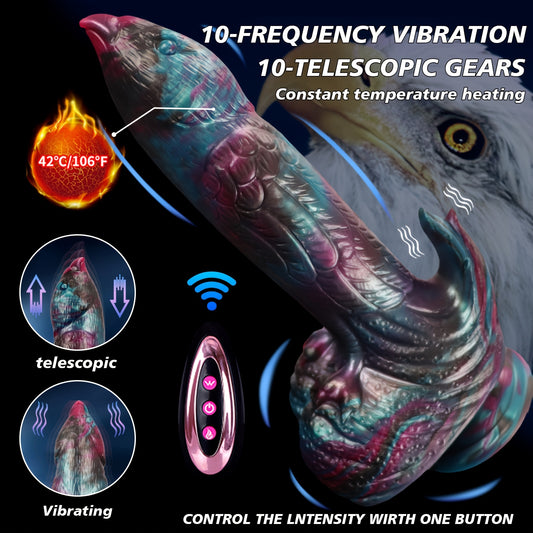 Realistic Dragon Dildo - Vibrating, Heating, Thrusting W/Suction Cup Base