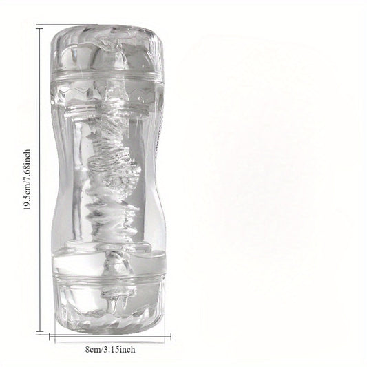 Dual-Ended Transparent Masturbator Sex Toy For Him