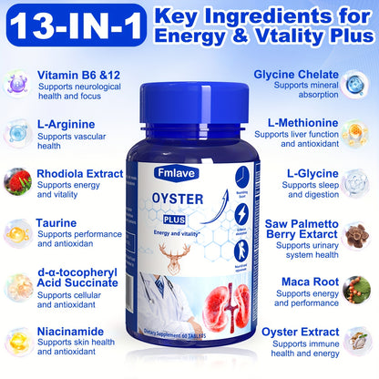 Oyster Plus Energy Supplement - 30day Supply