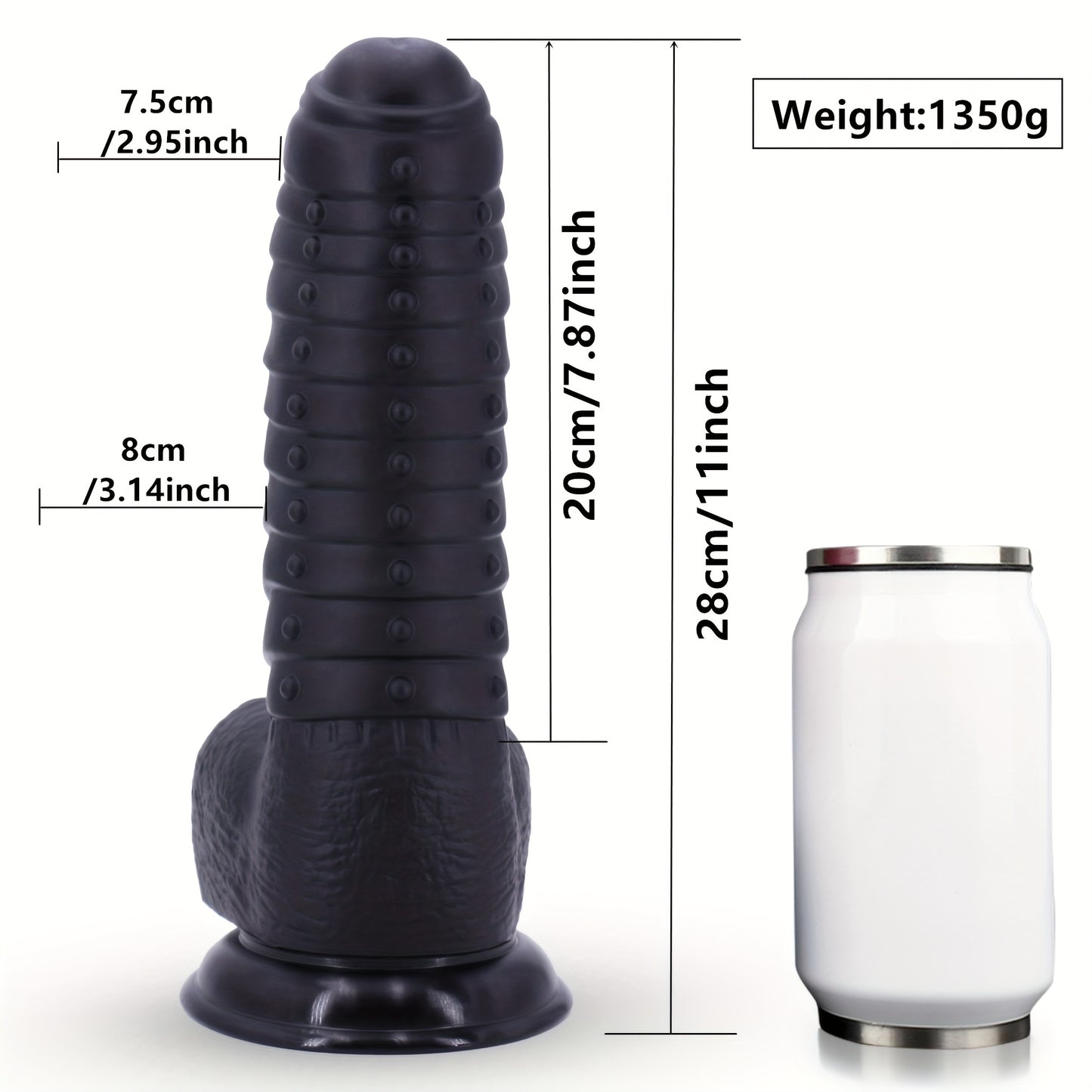 MAXIMUM Black Cock Giant Dildo 3.1inch Diameter 12inch Long Large Black Dildo