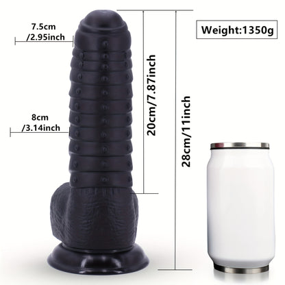 MAXIMUM Black Cock Giant Dildo 3.1inch Diameter 12inch Long Large Black Dildo