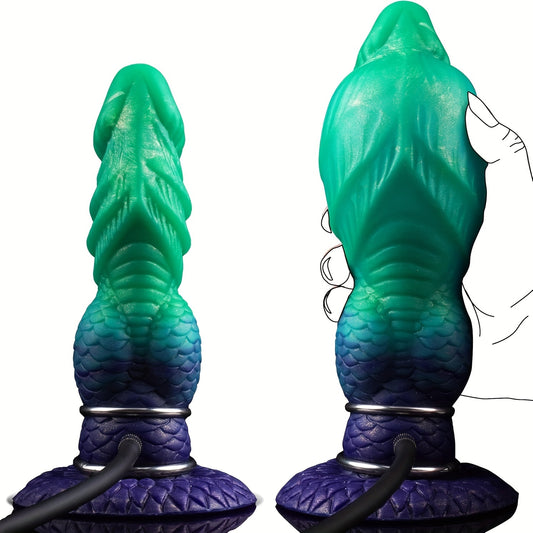 Inflatable Dragon Dildo - Adjustable Thickness W/Suction Cup Bottom