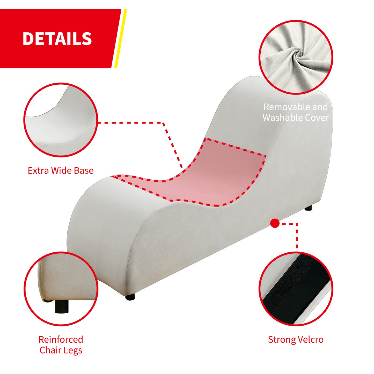 Yoga Chair Curved Chaise Lounge Sex Chair
