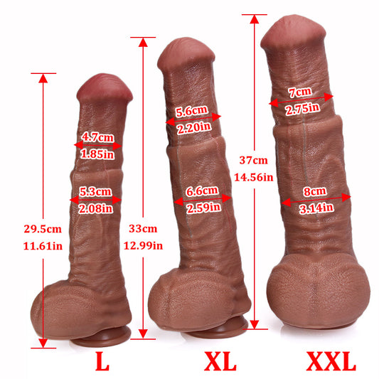 Realistic Silicone Dildo with Strong Suction Cup for Hands-free and Anal Play