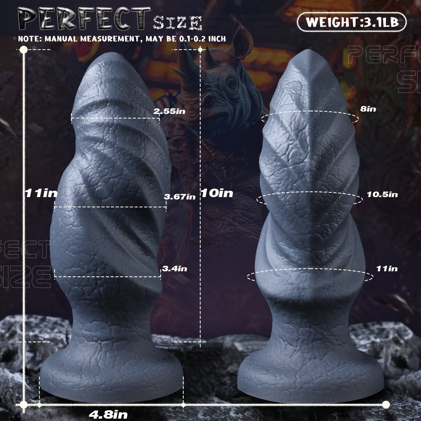 11.0inch Fantasy Dildo Large Anal Plug With Big Knot, 3.39inch THICK Diameter